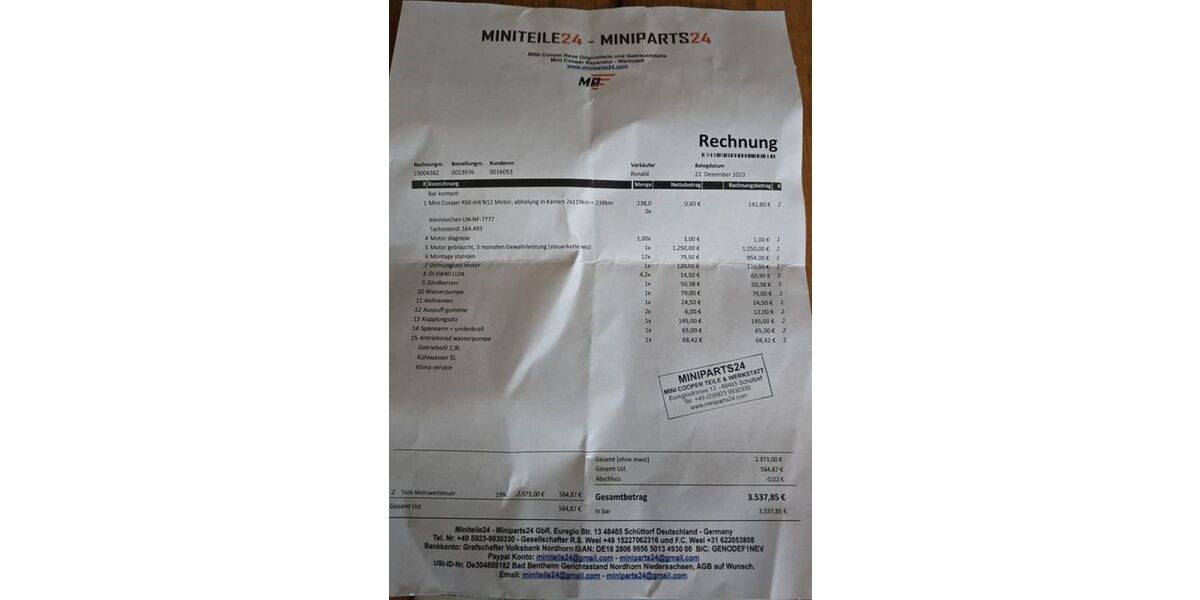 Mini Cooper Coupé 178.000 km 2.700 &euro; Bergkamen 59192