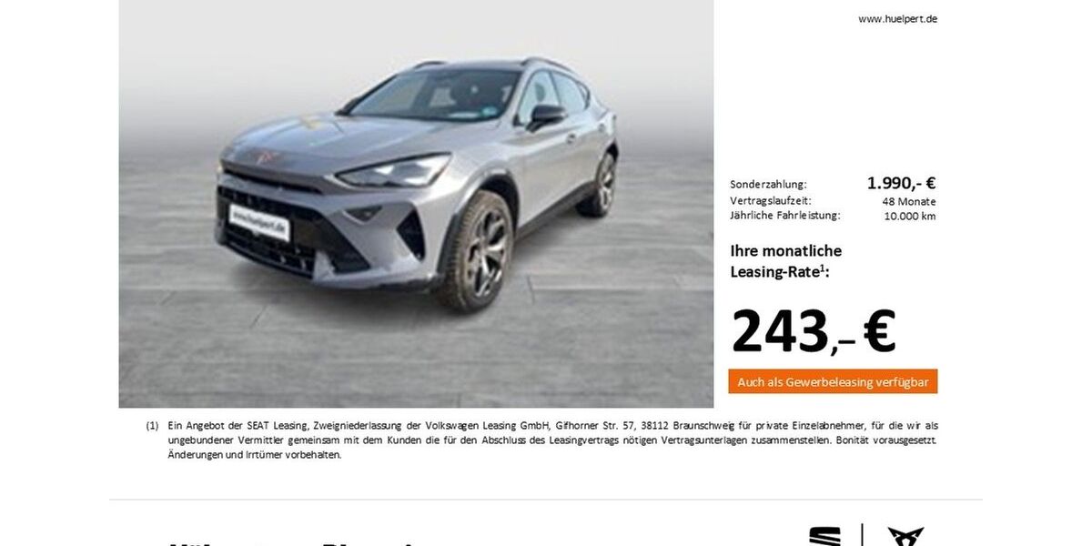 Cupra Formentor 19.635 km 31.988 &euro; Dortmund 44269